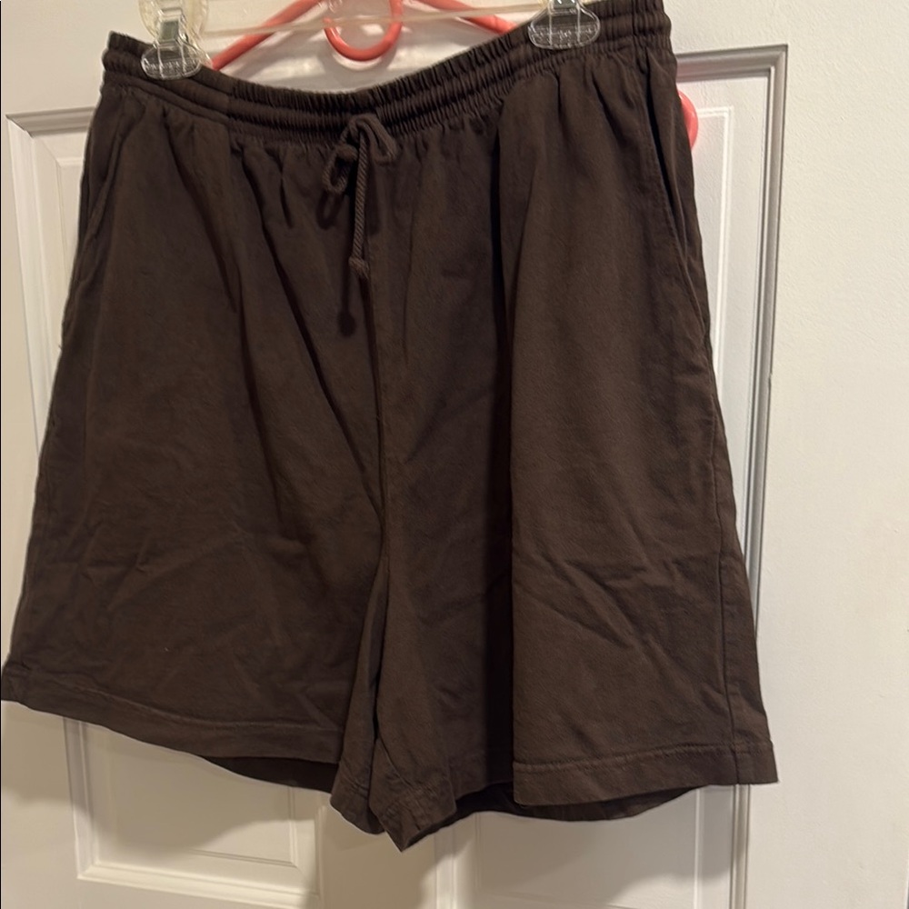 Fresh Produce Brown Athletic Shorts Lightweight Elastic